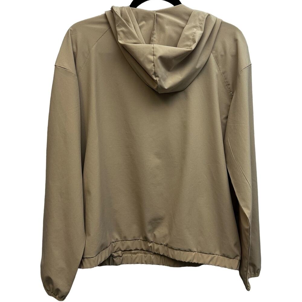 BearPaw Outdoor Tan Lightweight Hooded Windbreaker 1/2 Zip Medium Spring - Picture 3 of 8